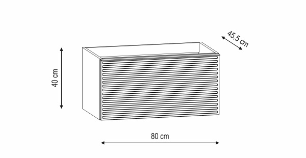  Тумба для раковины с 2 ящиками 80см Onsen Pixel 68-BP-082-S2-M11,серый 