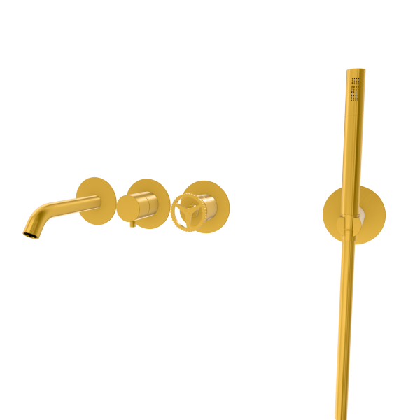 Смеситель для ванны Remer Chrono CH53D2PWBBG, золото брашированное