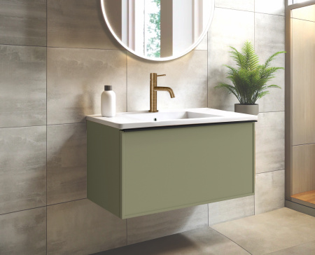 Тумба для раковины с 1 ящиком 80см Onsen Pixel 68-BP-080-F1-M57, зелёный 