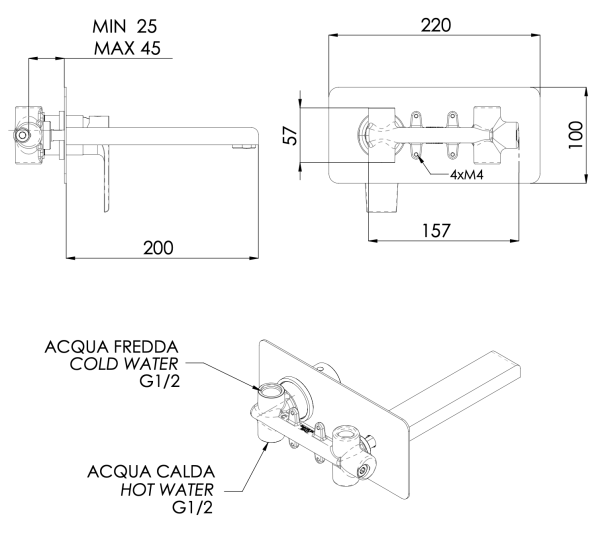 Смеситель для раковины Mariani Artic В00565AT