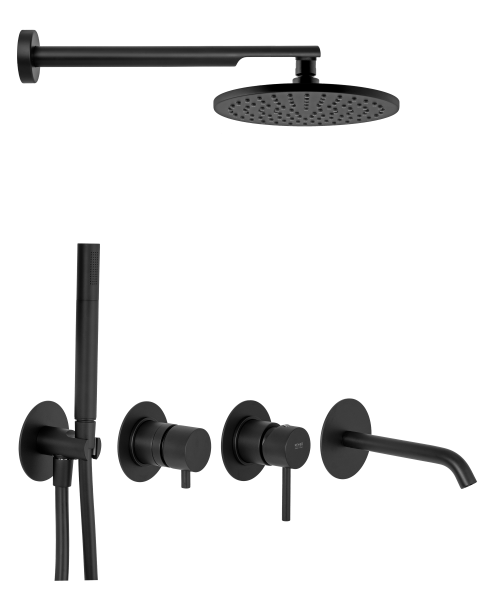 Душевая система Remer X Style X96D3SETNO, черный матовый