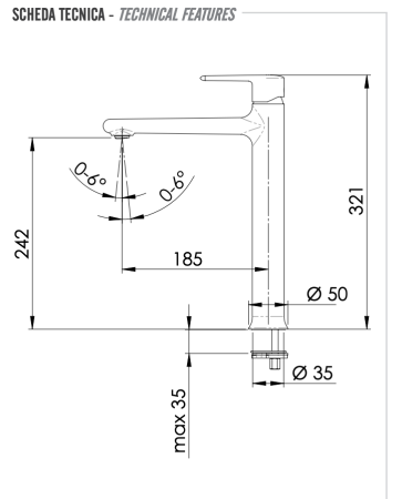Смеситель для раковины Remer Vanity V11LXV, сталь