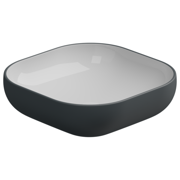 Раковина накладная биколор 45 см GSG Ceramic Design Easy EALAVQU45BI000/028, White/Ebano Matt