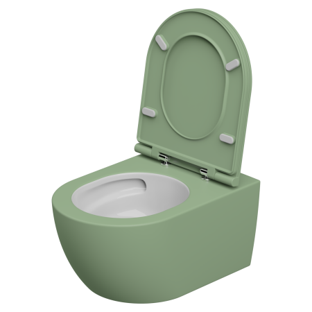 Чаша подвесного унитаза биколор со смывом Eco Clean (торнадо) GSG Ceramic Design Like LKWCSOECBI000/031, White/Salvia Matt