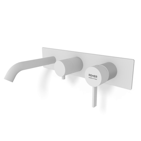 Смеситель для ванны Remer Metrica MC54D2WBBO, белый матовый