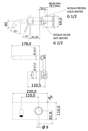 Смеситель для раковины Mariani Next B37565NS, белый матовый