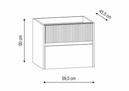 Тумба для раковины 60 см Onsen Niwa 71-BP-060-M15-V15, песочный