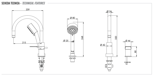 Смеситель для ванны Remer Class Line L07