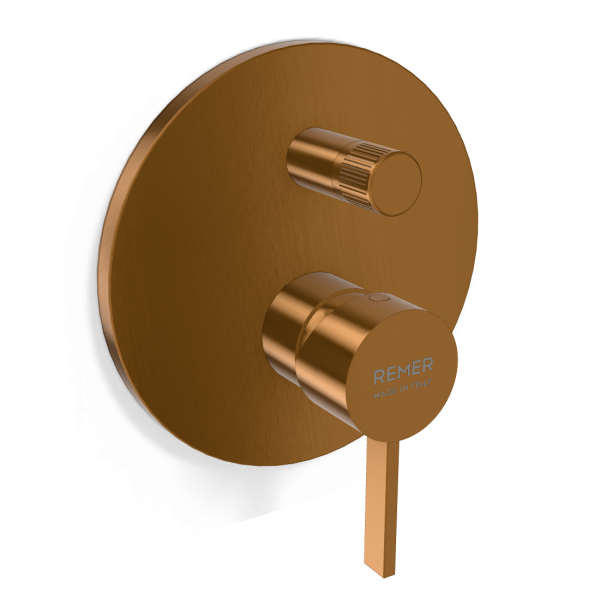Смеситель для душа Remer Metrica MC09HCU, медь брашированная PVD