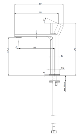 Смеситель для раковины Remer Ottagono ON12AGP, золото глянцевое PVD
