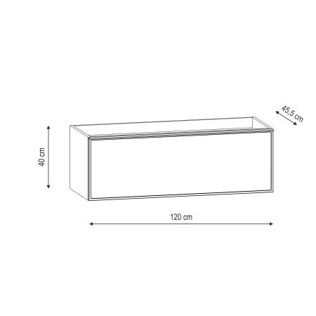  Тумба для раковины с 1 ящиком 120см Onsen Pixel 68-BP-120-F2-M11, серый 