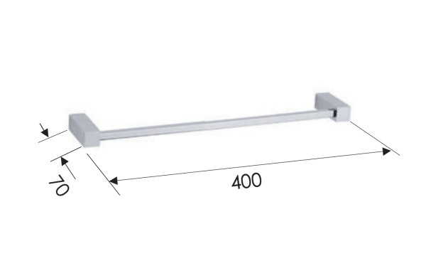 Полотенцедержатель 40 см Remer SQ SQ40CR