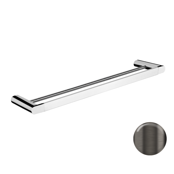 Полотенцедержатель двойной 60 см Remer Lounge LN33GM, оружейная сталь PVD