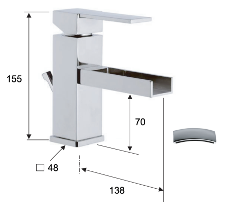Смеситель для раковины Remer Qubika Cascata QC10