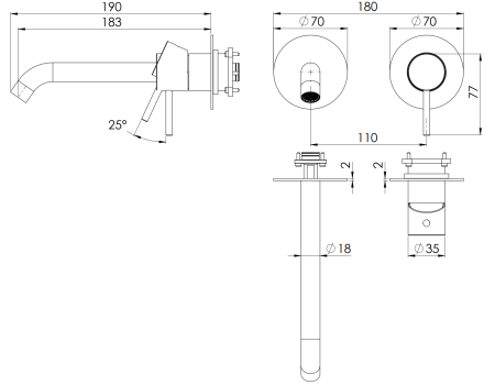 Смеситель для раковины Remer X Style X15PLWBCFP, черный брашированный хром