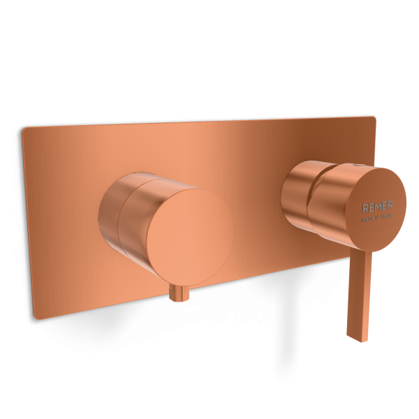 Смеситель для душа Remer Metrica MC92ZWBRP, медь брашированная