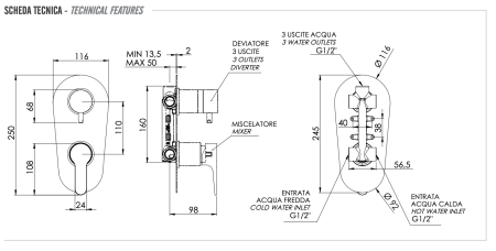 Смеситель для душа Remer Winner W93