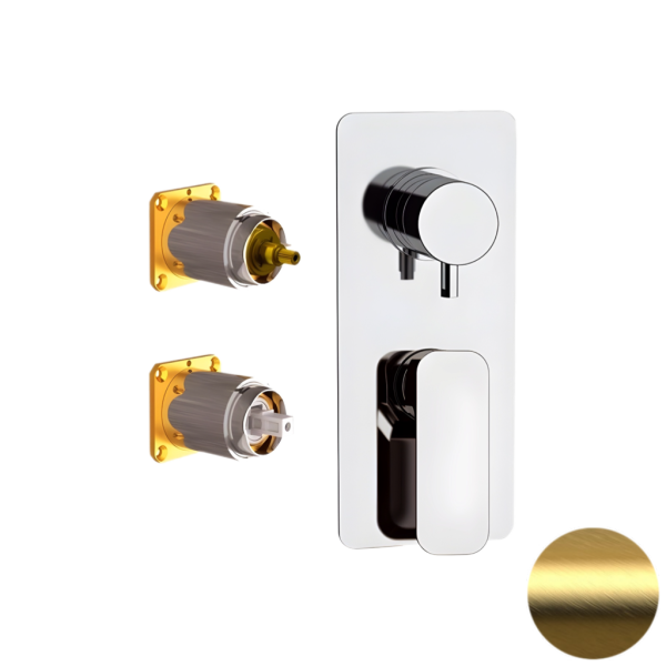 Смеситель для душа Daniel Tiara TA612D2KBDP, золото брашированное