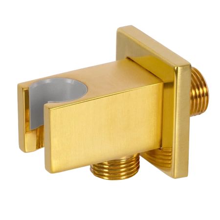 Держатель ручного душа с подключением шланга Remer 337QBG, золото брашированное