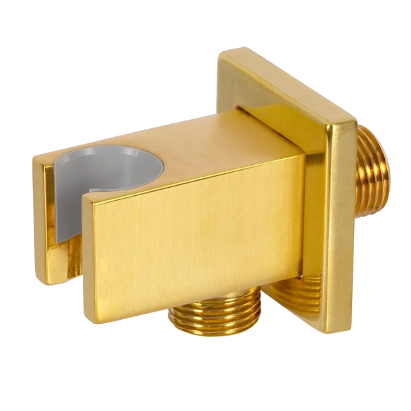 Держатель ручного душа с подключением шланга Remer 337QBG, золото брашированное