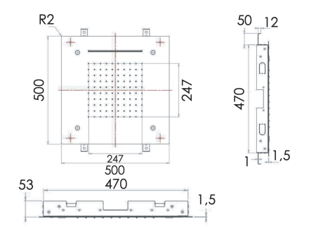 Верхний душ потолочный 50 см Remer 357SFS50NC