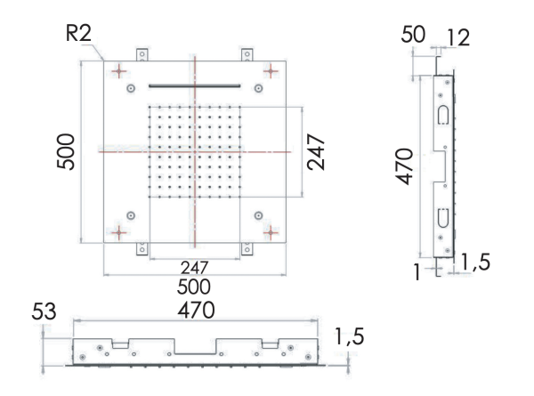Верхний душ потолочный 50 см Remer 357SFS50NC