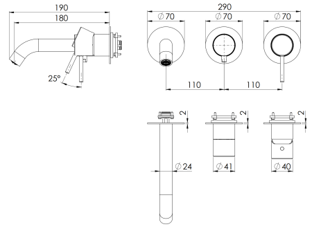Смеситель для ванны Remer X Style X54D2PWBBO, белый матовый