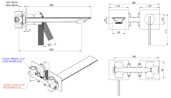 Смеситель для раковины Daniel Club ANC632PL14, белый матовый