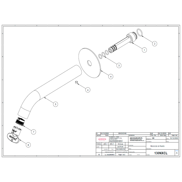 Излив  Mariani Next B14130NXCL, черный матовый