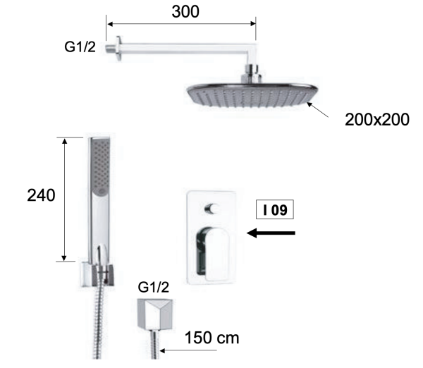 Душевая система Remer Infinity I09S02