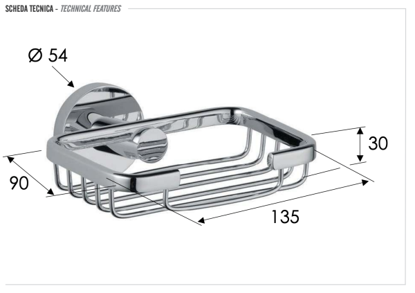 Мыльница Remer Guest GS11CFP, черный брашированный хром
