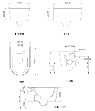 Чаша подвесного унитаза GSG Ceramic Design Cruise CRWCSO016, медовый