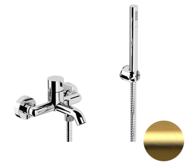 Смеситель для ванны Remer Metrica MC02BG, золото брашированное