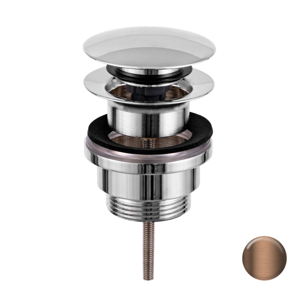 Донный клапан универсальный 1”1/4 Remer 905CCR114CU медь брашированная PVD