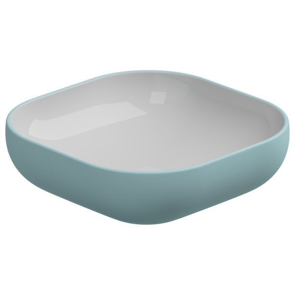 Раковина накладная биколор 45 см GSG Ceramic Design Easy EALAVQU45BI000/037, White/Ice Matt