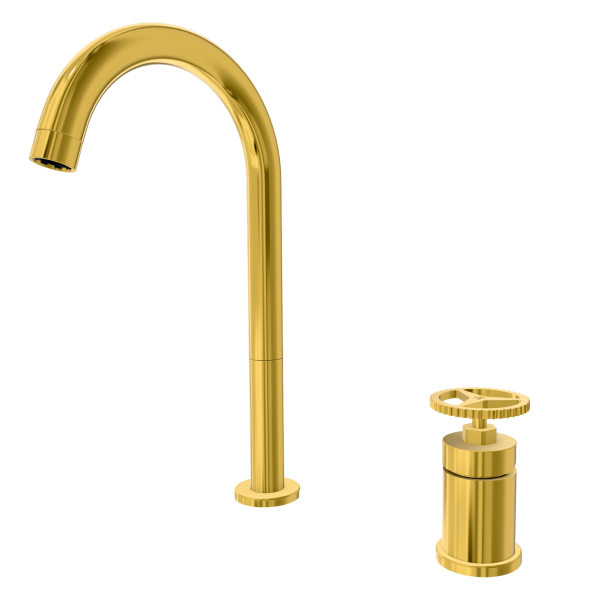 Смеситель для раковины Remer Chrono CH57LDO, золото глянцевое