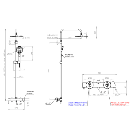 Душевая система Remer X Style XF32A8MPMD25
