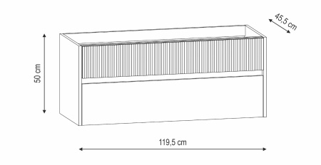 Тумба для раковины 120 см Onsen Niwa 71-BP-120-M23-V23, угольно-серый