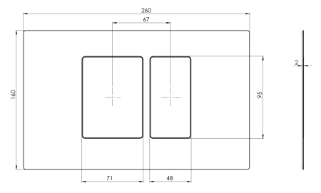 Кнопка смыва Remer RB820RP, медь брашированная