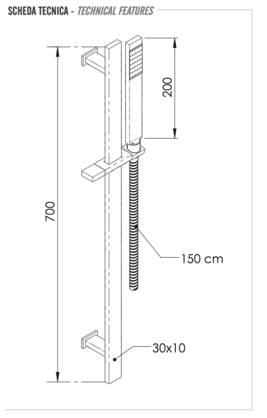 Душевая стойка с ручным душем и шлангом Remer 317R317RR