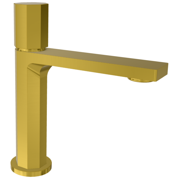 Смеситель для раковины Remer Ottagono ON12AHS, латунь брашированная PVD