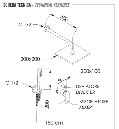 Душевая система Remer Infinity I09S08O