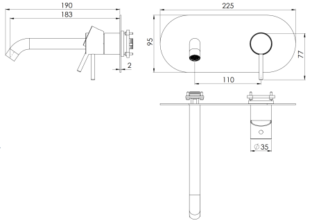 Смеситель для раковины Remer X Style X15LWBCFP, черный брашированный хром