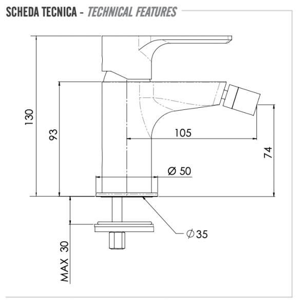 Смеситель для биде Remer Energy EY22