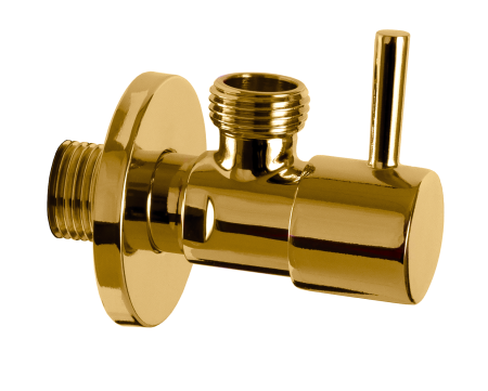 Запорный вентиль 1/2*1/2 Remer 128L1212DO, золото глянцевое