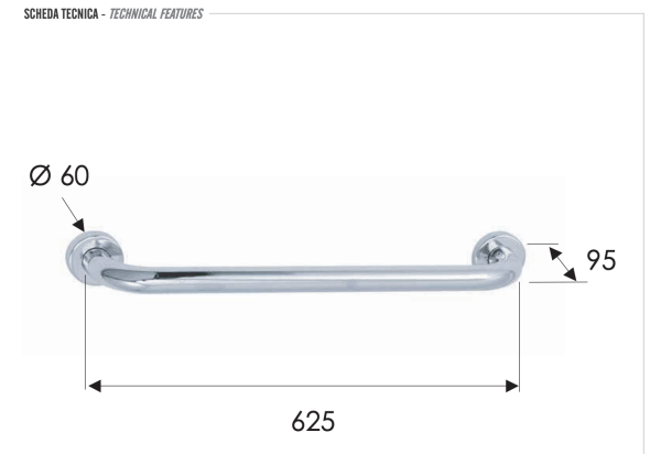 Полотенцедержатель 60 см Remer RB430CR