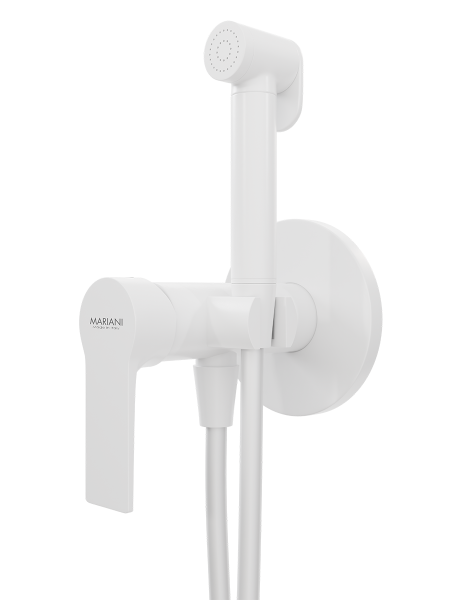 Гигиенический душ со смесителем Mariani Kali B37185KLW, белый матовый