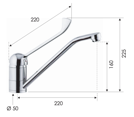 Смеситель медицинский для раковины Remer K44