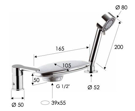 Смеситель для ванны Remer Winner W07UF