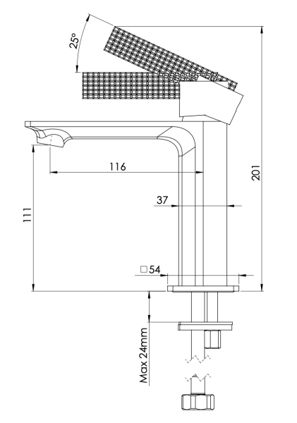 Смеситель для раковины Daniel Club ANC606N15, черный матовый